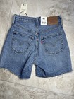 Levi s 501 High Rise Cut Off Denim Shorts Blue W23 Relaxed Fit Nwt