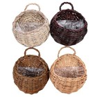  4pcs Wicker Wall Hanging Baskets  Decorative Woven Plant Holders For Indoor 