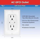 Rv Designer S801  Dual Gfci Outlet With Cover Plate  White  Ac Electrical