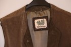 Brown Hochtann Traditional Leather Vest Spenzer Pockets Buttons Size 52