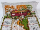Vintage 1968 Linen Tea Hand Kitchen Towel Country Covered Bridge