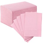 Jmu Pink Dental Bibs  50 Pack 3-ply Waterproof Disposable 13 x18  