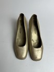 Vintage 1990s Y2k St John Heels Shoes Womens Size 8 1 2 Gold Leather Pumps Kc
