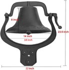 Large 24x22  Church Cast Iron Dinner Bell School Antique Vintage Style Outdoor