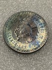 1948 Mexico Aztec Chieftain Cuauhtemoc Vintage Silver 5 Peso Coin-amazing Toning