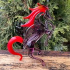 Purple Glass Pegasus Figurine Blown Sculpture   Murano Winged Horse Gift Decor