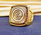 Deluxe North Central Theological Seminary Ring Red   Clear Stone Accents