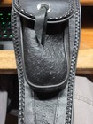 Hopnel Leather Motorcycle Tank Bib With Pouch Harley Etc Black Faux Ostrich