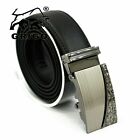 Men s Automatic Click Lock Buckle Waist Strap Dress Comfort Black Belt Casual