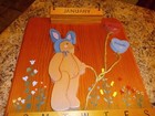 Vintage Wood Perpetual Folk Art Calendar - Missing  1 Tile  28 