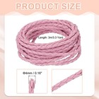 Braided Leather Cords  3 3 Yard Strap With Cord Lock  4mm Dia  Pink
