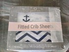 Anchor Nautical Optima Fitted Crib Sheet 100  Cotton Fits To Standard  New 