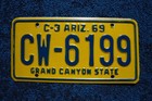 1969 Arizona Grand Canyon State License Plate Comm Truck