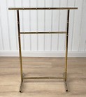 Vintage Hollywood Regency Faux Bamboo Gold Wardrobe Valet Stand