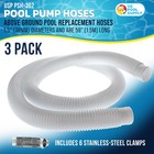 3 Pack Of White Above Ground Pool Hose Replacement 1 5  Diameter X 59  Long