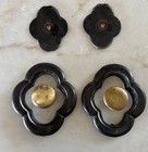 Pair Antique Victorian Edwardian Art Nouveau Cabinet Knobs Kitchen Dresser Pulls