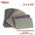 15pcs Sandpaper 400 3000 Grit Sand Paper Wet  dry Sanding Paper Abrasive