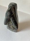 Gray Carved Stone Woman Figurine  Matte Finish People Theme Sculpture