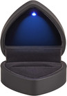 Leture Heart Shaped Ring Gift Box With Led Light  Velvet Earrings Jewelry Case W