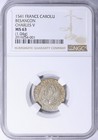 1541 Charles V France Besancon Silver Carolus Ngc Ms-63 Carolu Medieval Coin