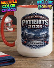 2026 Patriots Afc Champions Super Bowl Coffee Mug   New England Football Cup