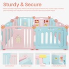 Baby 8 Panel Interactive Playpen Light Pink Safety Gate Children Play Center Pen