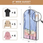 3 Pcs 40  Garment Bag Travel Suit Dress Storage Clear Cover Full Zipper Coat Us