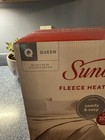 Sunbeam Fleece Heated Electric Blanket Queen Size  Dual Control Blue Nib