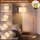 Mid Century Modern Arc Floor Lamp 71  Vintage Mcm Wood Floor Lamp adjustable    