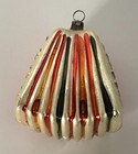 Vtg Shiny Brite German Poland Lg Accordion Fluted Rare Ornament Red Green Gold
