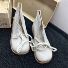 Antique Vintage Baby High Top Shoes Size 7 Blucher White Sundial