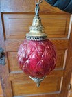 Mid Century Modern Red Swag Lamp Vintage Collectible Lighting Decorative