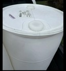55 Gal Industrial Plastic Drum Rain Barrel Container Outdoor Water Storage White