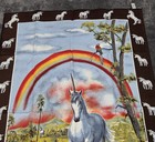 Vintage Unicorn Tapestry Wall Hanging Made In Turkey 100  Cotton 54x35 