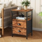 Nightstands Set Of 2  End Table With 2 Drawers Wood Shelf Bedside Table For Room