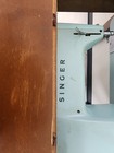 Vintage Singer Model 337 Sewing Machine Mint Green   Wood Table Year Works Great