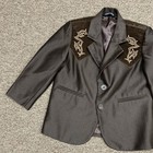 Toddler Cowboy Western Blazer Sport Coat Embroidered Western Wear 4t Brown