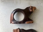 Vintage Bear Napkin Holders Carved Wood Set Of 2