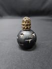 Rare Vintage Miniature Perfume Bottle With Dauber Filigree Cover Spherical Stars