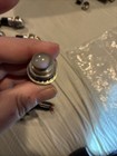 F2 Vintage White Clear Faceted Jewel Glass Lens Panel Indicator Light