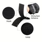 10pair Self Adhesive Hook Loop Strips Black Heavy Duty Sticky Back Tape Fastener