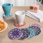 Absorbent Ceramic Stone Coasters For Drink  Mandala set Of 10 Colorful 