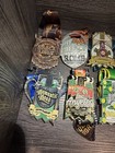 Lot Of 16 The Conqueror Virtual Challenge Hinged Metal Medals W  Ribbons