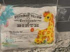 Vtg Panda Baby Pillow Keepsake Birth Certificate Record Nursery Animals
