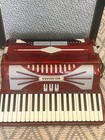 Melodiana Piano Accordion Red Pearl Exterior Italy  4084 Hardshell Case Vintage
