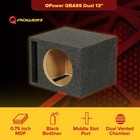 Qpower Qbass Dual Vented 12 Inch Single Audio Subwoofer Enclosure Box  Charcoal