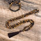 Yellow Tiger s Eye Agate 108 Prayer Beads Tibet Buddhist Mala Necklace Bracelet