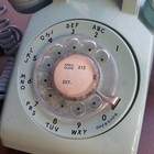 Bell System Western Electric  Rotary Aqua Blue Table Top Telephone Vintage 1960