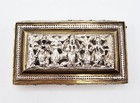 Indian   Burmese Solid Silver   Bronze Trinket Box 19th Century