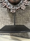 Vintage Benin Nigeria Hip Ornament Face On Stand African Decor